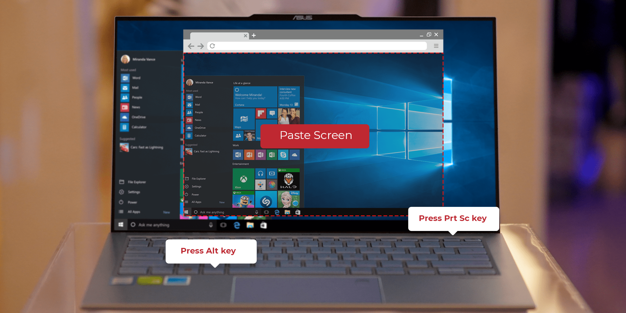 how to screen shot on asus laptop